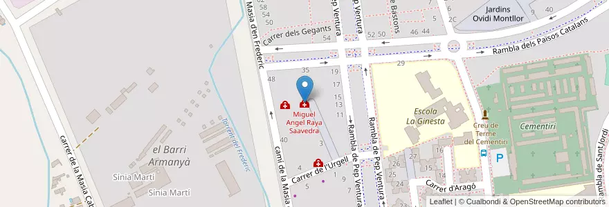 Mapa de ubicacion de Miguel Angel Raya Saavedra en Испания, Каталония, Барселона, Гарраф, Vilanova I La Geltrú.