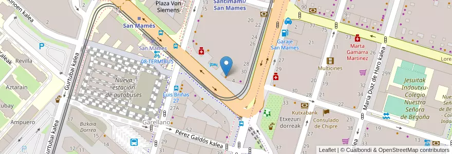Mapa de ubicacion de Mikel en 西班牙, 巴斯克, 比斯开, Bilboaldea, 毕尔巴鄂.
