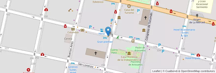 Mapa de ubicacion de Mil Ocho Doce en Argentine, Tucumán, San Miguel De Tucumán, Departamento Capital, San Miguel De Tucumán.