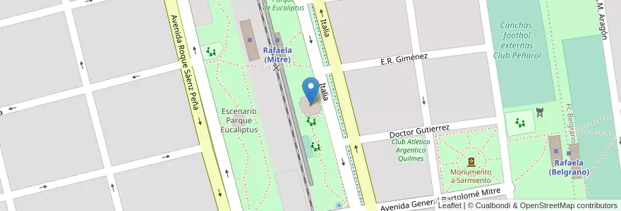 Mapa de ubicacion de Mil Uno M1 en الأرجنتين, سانتا في, Departamento Castellanos, Municipio De Rafaela.