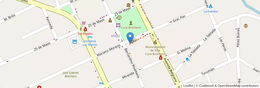 Mapa de ubicacion de Milac en アルゼンチン, コルドバ州, Departamento San Alberto, Villa Cura Brochero, Pedanía Tránsito, Municipio De Villa Cura Brocheroa.