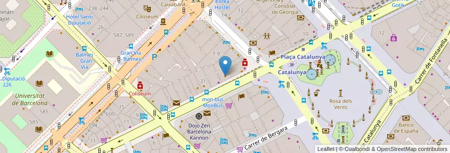 Mapa de ubicacion de Milano en Espanha, Catalunha, Barcelona, Barcelonès, Barcelona.