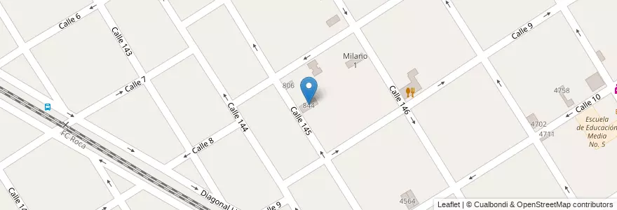 Mapa de ubicacion de Milano II en Argentine, Province De Buenos Aires, Partido De Berazategui, Berazategui.