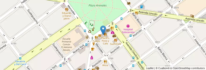Mapa de ubicacion de Milena, Villa Devoto en Arjantin, Ciudad Autónoma De Buenos Aires, Buenos Aires, Comuna 11.