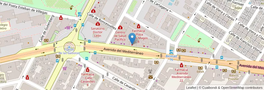 Mapa de ubicacion de Milenium Dental Sanitas en Espanha, Comunidade De Madrid, Comunidade De Madrid, Área Metropolitana De Madrid Y Corredor Del Henares, Madrid.