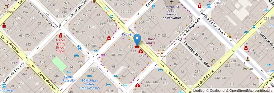 Mapa de ubicacion de Milenium Provença en إسبانيا, كتالونيا, برشلونة, بارسلونس, Barcelona.
