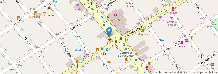 Mapa de ubicacion de Miletto, Nuñez en الأرجنتين, Ciudad Autónoma De Buenos Aires, Buenos Aires, Comuna 13.