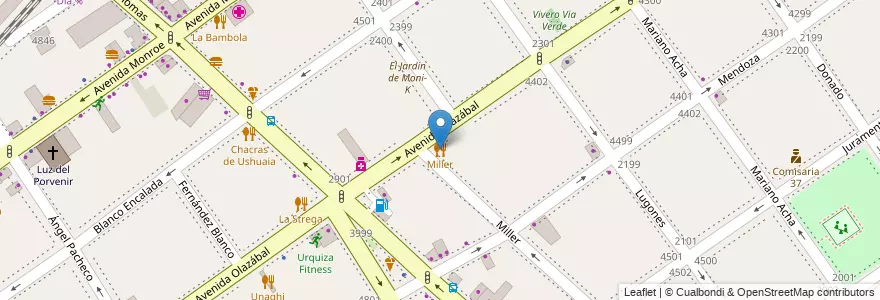 Mapa de ubicacion de Miller, Villa Urquiza en Argentinië, Ciudad Autónoma De Buenos Aires, Comuna 12, Buenos Aires.
