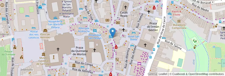 Mapa de ubicacion de Milonga's en Испания, Галисия, А-Корунья, Santiago, Santiago De Compostela.