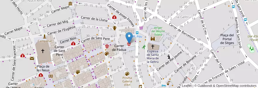 Mapa de ubicacion de Mima'ns en Spanje, Catalonië, Barcelona, Garraf, Vilanova I La Geltrú.
