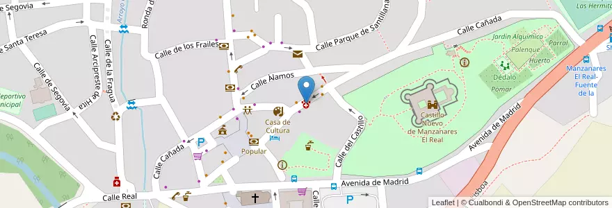 Mapa de ubicacion de Mimasvet en Spanien, Autonome Gemeinschaft Madrid, Autonome Gemeinschaft Madrid, Cuenca Alta Del Manzanares, Manzanares El Real.