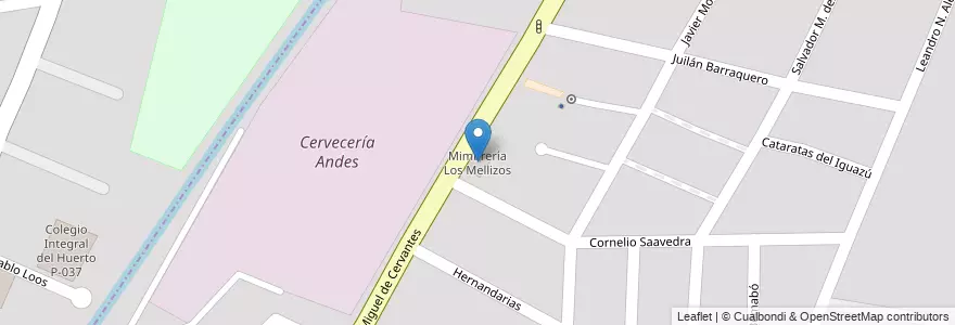 Mapa de ubicacion de Mimbrería Los Mellizos en Arjantin, Şili, Mendoza, Godoy Cruz, Departamento Godoy Cruz, Distrito Las Tortugas.