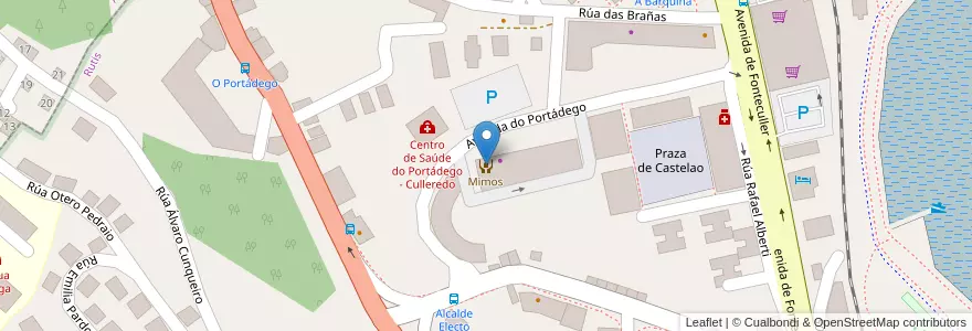 Mapa de ubicacion de Mimos en Испания, Галисия, А-Корунья, A Coruña, Culleredo.
