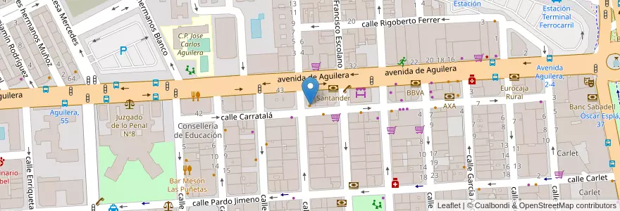 Mapa de ubicacion de Mimos Café en スペイン, バレンシア州, Alacant / Alicante, L'Alacantí, Alacant / Alicante.