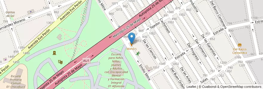 Mapa de ubicacion de Mimo's, Parque Chacabuco en Argentinien, Ciudad Autónoma De Buenos Aires, Comuna 7, Buenos Aires.