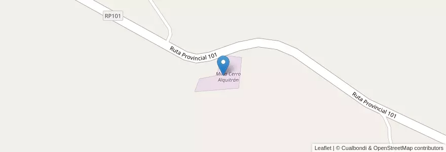 Mapa de ubicacion de Mina Cerro Alquitrán en Arjantin, Şili, Mendoza, Distrito Cuadro Benegas, Departamento San Rafael.