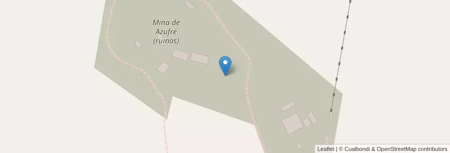 Mapa de ubicacion de Mina de Azufre (ruinas) en Arjantin, Şili, Mendoza, Distrito Cuadro Benegas, Departamento San Rafael.