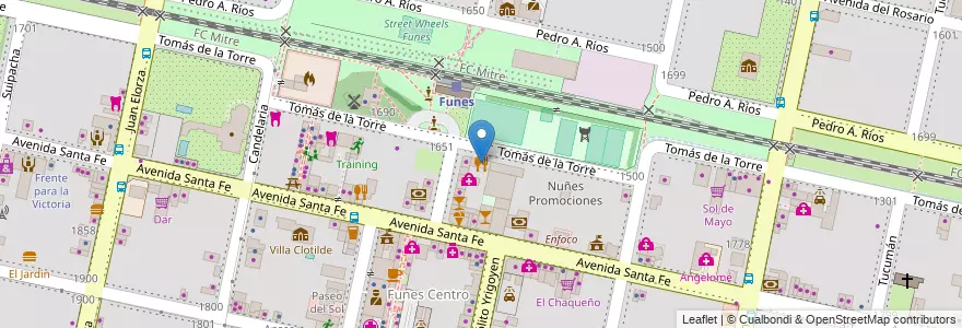 Mapa de ubicacion de Mindo en Arjantin, Santa Fe, Departamento Rosario, Municipio De Funes, Funes.