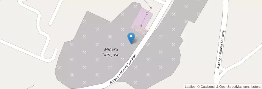 Mapa de ubicacion de Minera San josé en Argentina, Wilayah Santa Cruz, Chile, Lago Buenos Aires.