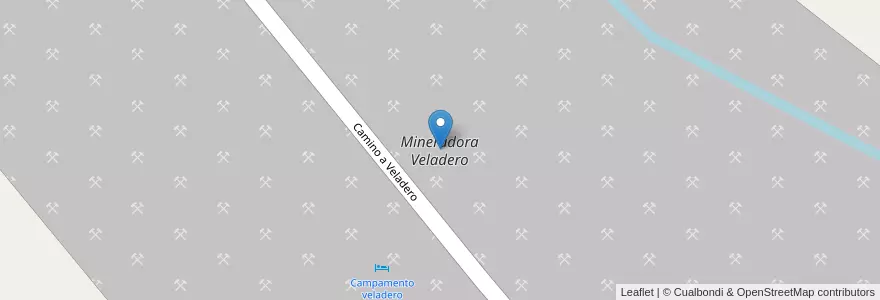 Mapa de ubicacion de Mineradora Veladero en アルゼンチン, サンフアン州, チリ, Iglesia.