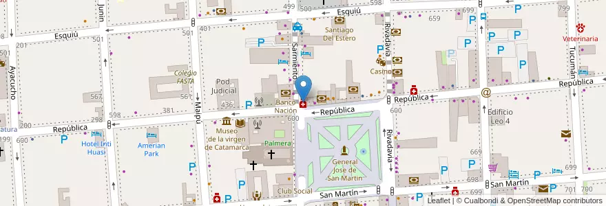 Mapa de ubicacion de Minerva en Argentinië, Catamarca, Departamento Capital, Municipio De San Fernando Del Valle De Catamarca, San Fernando Del Valle De Catamarca.