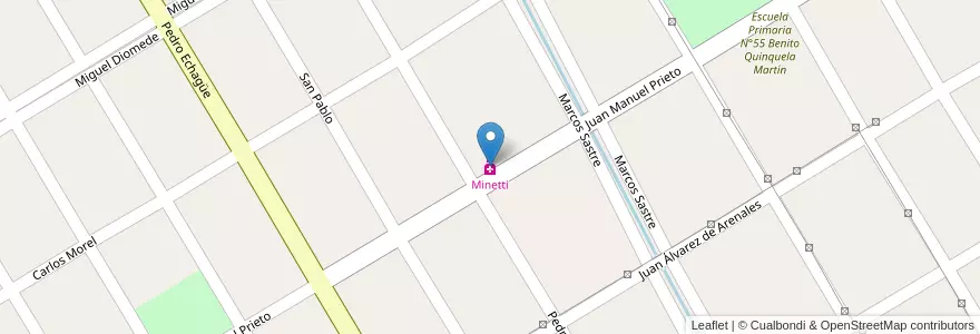 Mapa de ubicacion de Minetti en Argentina, Buenos Aires, Partido De Almirante Brown.