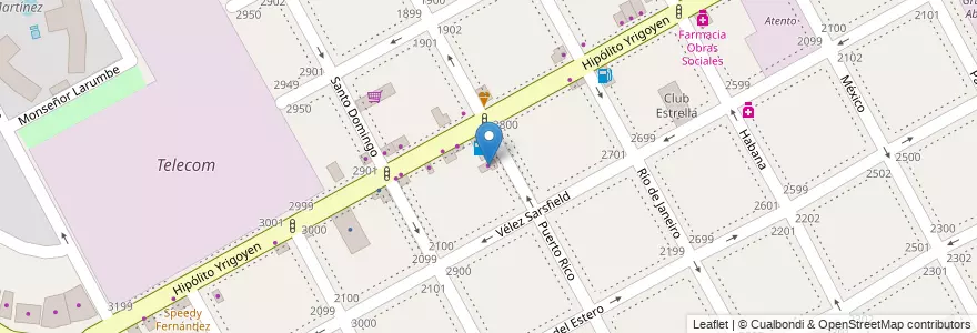 Mapa de ubicacion de Mini Market en Argentinië, Buenos Aires, Partido De San Isidro, Martínez.