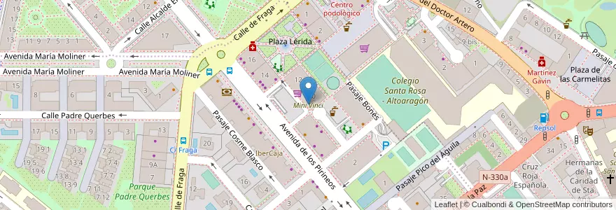 Mapa de ubicacion de Mini Vinci en 스페인, Aragón, Huesca, Hoya De Huesca / Plana De Uesca, Huesca.
