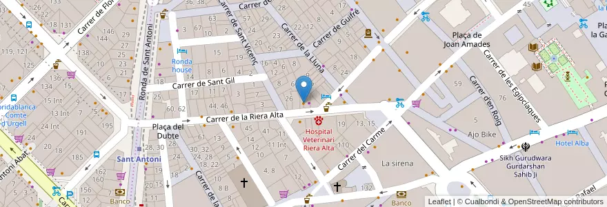 Mapa de ubicacion de Miniatura café en スペイン, カタルーニャ州, Barcelona, バルサルネス, Barcelona.
