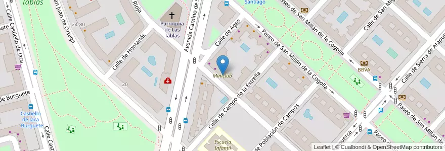 Mapa de ubicacion de Miniclub en Испания, Мадрид, Мадрид, Área Metropolitana De Madrid Y Corredor Del Henares, Мадрид.