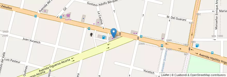 Mapa de ubicacion de Minimercado en アルゼンチン, ブエノスアイレス州, Partido De Morón, Castelar.