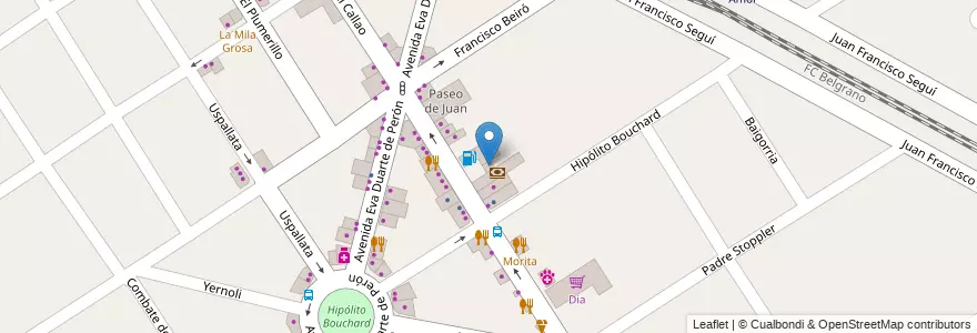 Mapa de ubicacion de Minimercado en Arjantin, Buenos Aires, Partido De Malvinas Argentinas, Grand Bourg.