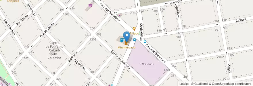 Mapa de ubicacion de Minimercado en 阿根廷, 布宜诺斯艾利斯省, Partido De La Matanza.