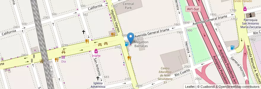 Mapa de ubicacion de Minimercado, Barracas en アルゼンチン, Ciudad Autónoma De Buenos Aires, Partido De Avellaneda, Comuna 4, ブエノスアイレス.