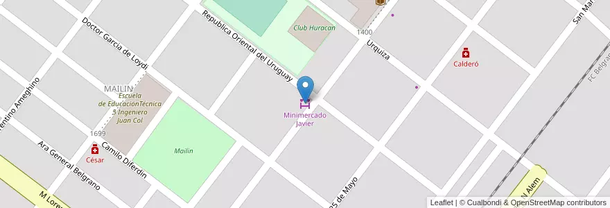 Mapa de ubicacion de Minimercado Javier en آرژانتین, Chaco, Departamento Nueve De Julio, Las Breñas, Las Breñas.