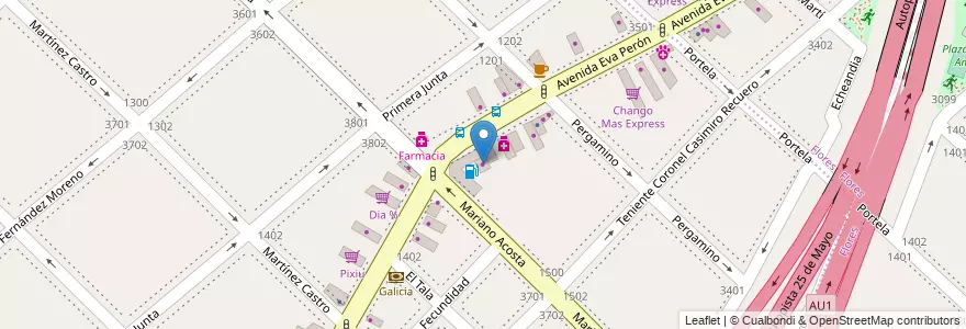 Mapa de ubicacion de Minimercado, Parque Avellaneda en Argentinië, Ciudad Autónoma De Buenos Aires, Comuna 9, Buenos Aires.