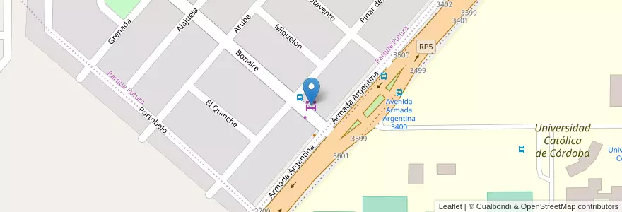 Mapa de ubicacion de Minimercado Santa Rosa en アルゼンチン, コルドバ州, Departamento Capital, Pedanía Capital, Córdoba, Municipio De Córdoba.
