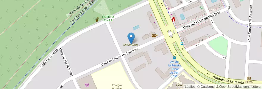Mapa de ubicacion de Minimundo en スペイン, マドリード州, Comunidad De Madrid, Área Metropolitana De Madrid Y Corredor Del Henares.