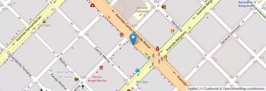 Mapa de ubicacion de Ministerio Cristiano Encuentro con la Vida en Аргентина, Чако, Departamento San Fernando, Ресистенсия, Resistencia.