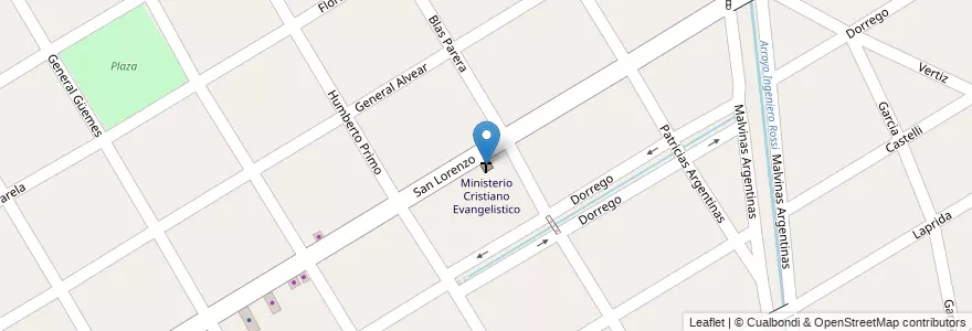 Mapa de ubicacion de Ministerio Cristiano Evangelistico en الأرجنتين, بوينس آيرس, Ezeiza.