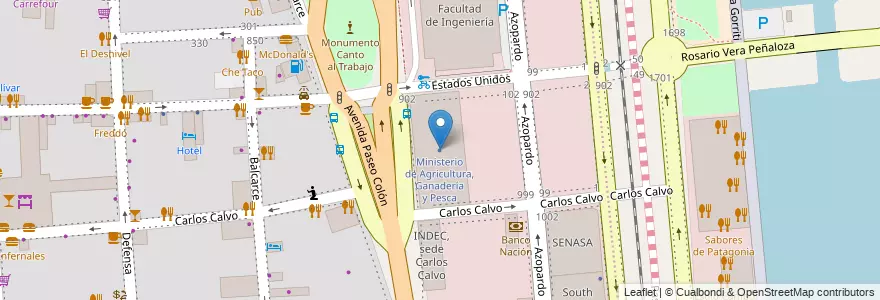 Mapa de ubicacion de Ministerio de Agricultura, Ganadería y Pesca, San Telmo en Argentine, Ciudad Autónoma De Buenos Aires, Comuna 1, Buenos Aires.