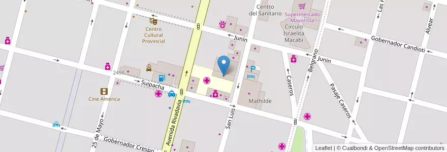 Mapa de ubicacion de Ministerio de Desarrollo Social en Argentina, Santa Fe, Departamento La Capital, Santa Fe Capital, Santa Fe.