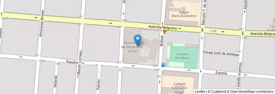 Mapa de ubicacion de Ministerio de Desarrollo Social en Argentina, Salta, Capital, Municipio De Salta, Salta.
