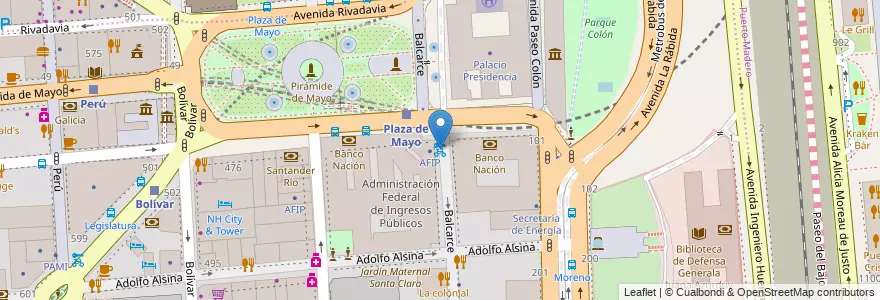 Mapa de ubicacion de Ministerio de Economía, Montserrat en آرژانتین, Ciudad Autónoma De Buenos Aires, Comuna 1, Buenos Aires.