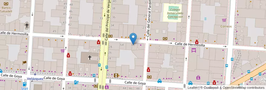 Mapa de ubicacion de Ministerio de Empleo y Seguridad Social en 西班牙, Comunidad De Madrid, Comunidad De Madrid, Área Metropolitana De Madrid Y Corredor Del Henares, Madrid.