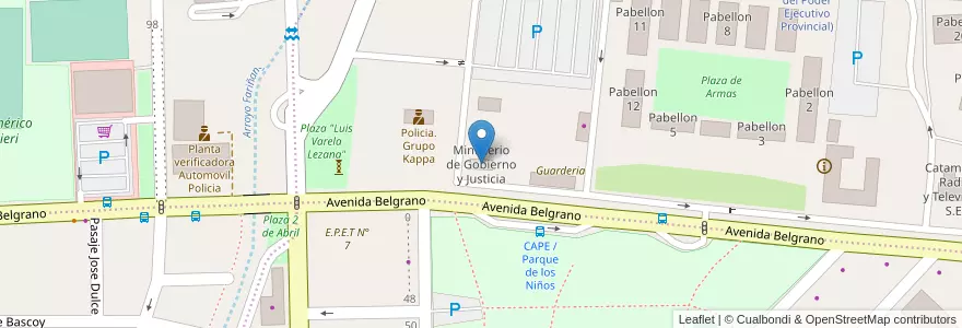 Mapa de ubicacion de Ministerio de Gobierno y Justicia en Argentina, Catamarca, Departamento Capital, Municipio De San Fernando Del Valle De Catamarca, San Fernando Del Valle De Catamarca.