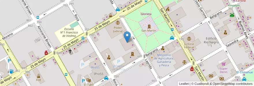 Mapa de ubicacion de Ministerio de Salud en 阿根廷, 内格罗河省, Departamento Adolfo Alsina, Viedma, Viedma.