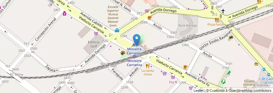 Mapa de ubicacion de Ministro Carranza, Palermo en 阿根廷, Ciudad Autónoma De Buenos Aires, 布宜诺斯艾利斯, Comuna 14.