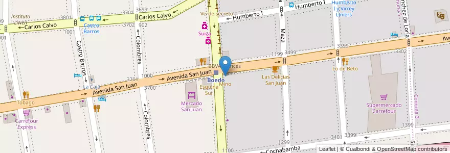 Mapa de ubicacion de Mino, Boedo en آرژانتین, Ciudad Autónoma De Buenos Aires, Comuna 5, Buenos Aires.