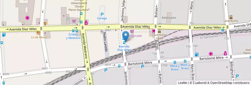 Mapa de ubicacion de Mio Bambino, Almagro en Argentinië, Ciudad Autónoma De Buenos Aires, Comuna 5, Buenos Aires.